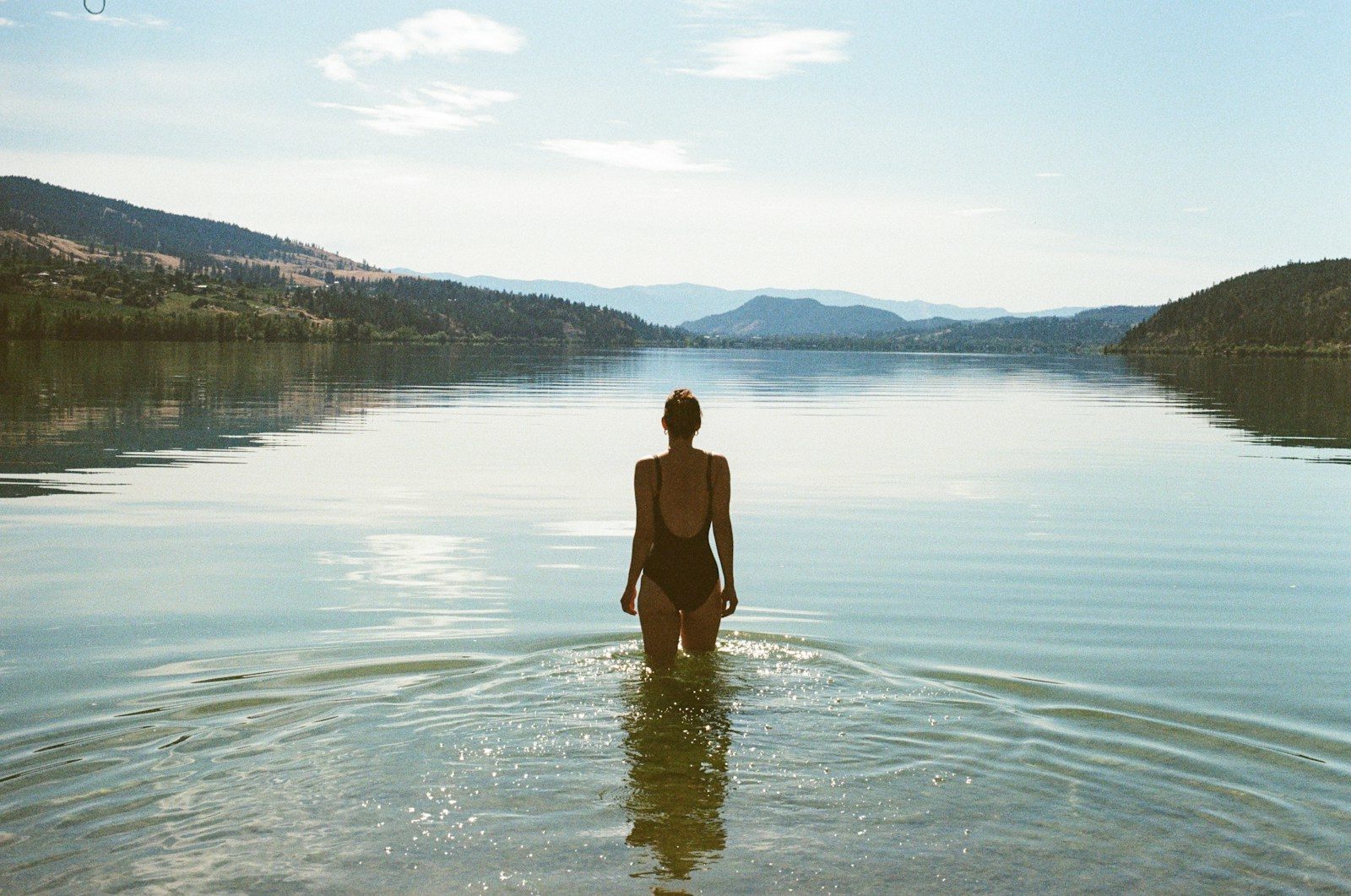 A person standing in a body of water